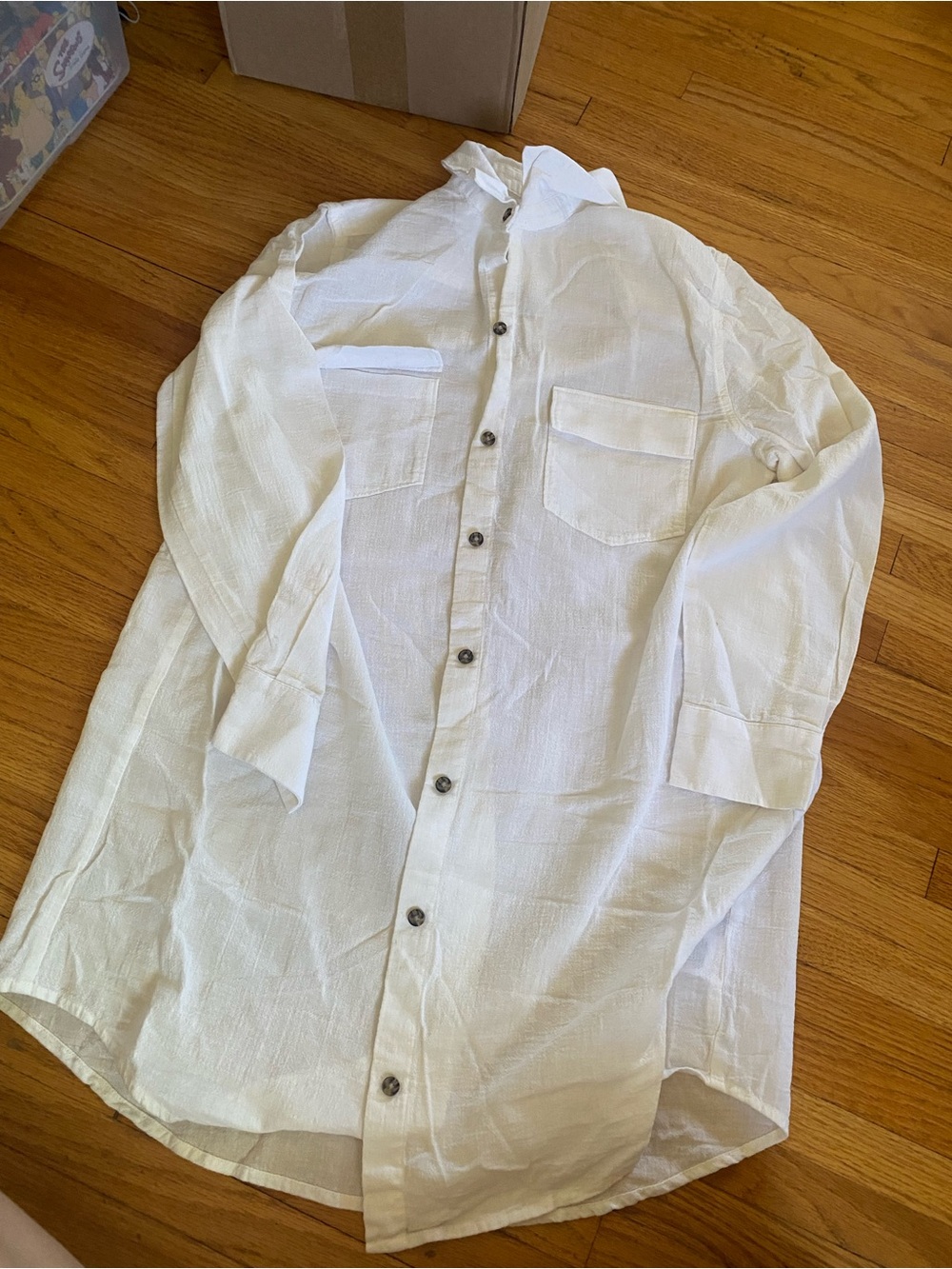 Madewell White Button-Up Beach Coverup